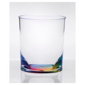 Oval Halo Acrylic Glasses Drinking Set of 4 DOF (12oz), Plastic Drinking Glasses, BPA Free Cocktail Glasses, Drinkware Set, Plastic Water Tumblers (Color: as Pic)